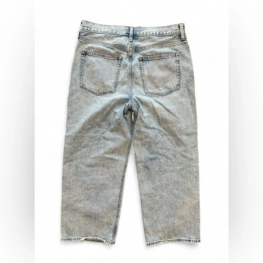 J.Crew 90s Vintage Baggy Jeans Light Wash Distressed Denim 31